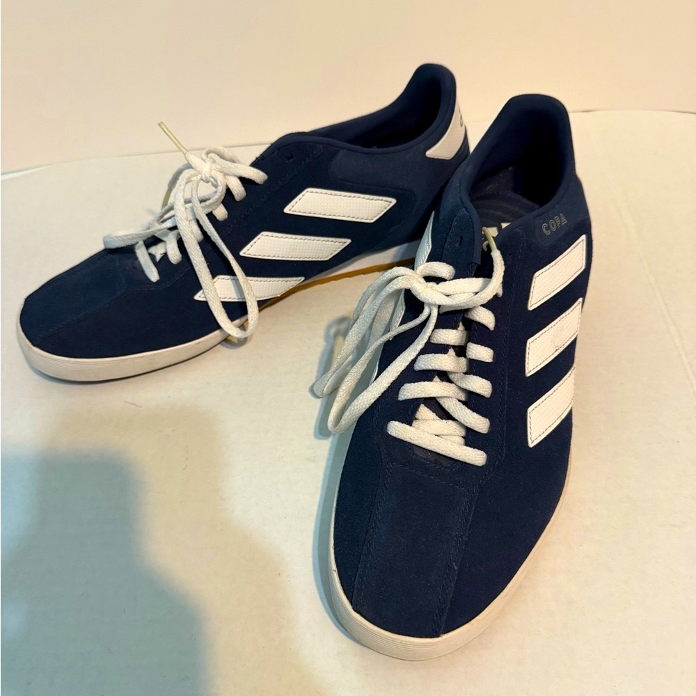 Adidas Men's Navy and White Sneakers
